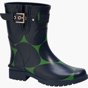 Kate Spade New York carina Blue Green Circles water resistant rain boot